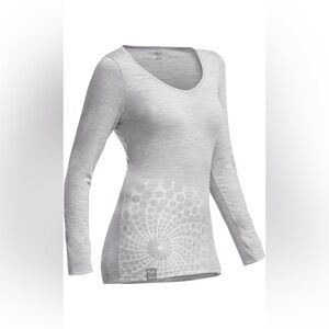 RARE Icebreaker merino wool long sleeve baselayer, light heather gray, M
